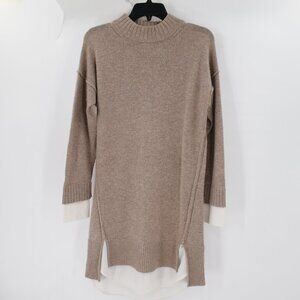 Brochu walker Sweater dress womens Medium Looker layered camel Wool Cashmere